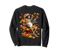 Banjoist Esqueleto Jugar Banjo Picker Hojas Otoño Sudadera