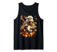 Banjoist Ovejas Jugando Banjo Picker Hojas Otoño Música Camiseta sin Mangas