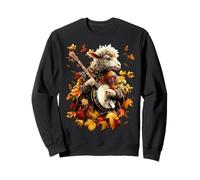 Banjoist Ovejas Jugando Banjo Picker Hojas Otoño Música Sudadera