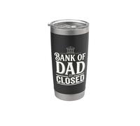 Bank of Dad Closed Funny Daddy Jokes Father Money Humor Vaso térmico de acero inoxidable de doble pared