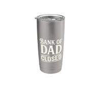 Bank of Dad Closed Funny Daddy Jokes Father Money Humor Vaso térmico de acero inoxidable de doble pared