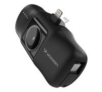Bank WF16-YLS 5000mAh 15W con cables Lightning y USB-C + cargador para reloj, negro, compacto, carga rápida