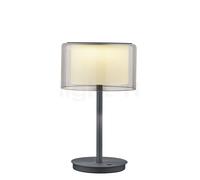 Bankamp Grand, lámpara de sobremesa LED, antracita mate/vidrio ahumado
