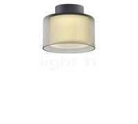 Bankamp Grand, lámpara de techo LED, antracita mate/vidrio ahumado - ø20 cm