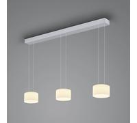 BANKAMP Grand Opal colgante, 3 luces, aluminio