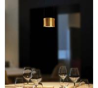 Bankamp Impulse, lámpara de suspensión LED, mirada pan de oro