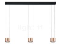 Bankamp Impulse, lámpara de suspensión LED 3 focos, oro rosa - altura ajustable