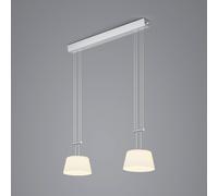 BANKAMP Lámpara colgante LED Conus, 2 luces, níquel