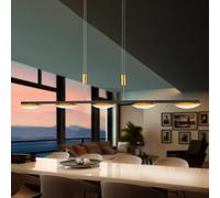 Bankamp Pure Up, lámpara de suspensión LED 5 focos, mirada pan de oro