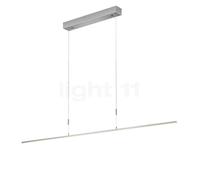 Bankamp Slim, lámpara de suspensión LED, níquel mate - 128 cm