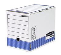 Bankers Box 11310 - Caja de archivo definitivo automático, A4+, Lomo 150 mm, 10 unidades, color blanco y azul