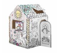 Bankers Box Casa de Juegos de cartón para niños, Manualidades para Colorear, Casa Unicornio, 100% reciclable, Certificación FSC, Color Blanco