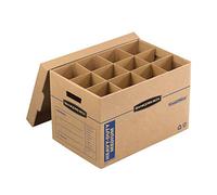 Bankers Box Kitchen Kit - Caja de mudanza, 1 paquete, separadores y cojines, asas reforzadas, montaje sin cinta, caja con tapa, 38 x 30 x 25 cm (7710701)