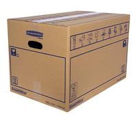 BANKERS BOX - Pack 10 Cajas de Cartón para Mudanza, 67 L, (55 x 35 x 35 cm) con asas y ultra resistentes. Para Mudanzas, Almacenaje y Transporte, Canal Doble Reforzado (Talla XL), 100% reciclable