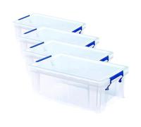 Bankers Box ProStore - Caja de almacenaje (plástico, 10 L, 15,5 x 39,5 x 25,5 cm) (Paquete de 4)