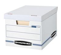 BANKERS BOX STOR/cajas de almacenamiento de archivos, configuración estándar, tapa abatible, carta/legal, caja de 30 (0071304), color blanco