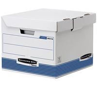 Bankers Box System - Contenedor de archivos automático con tapa fija, A4, azul