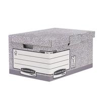 Bankers Box System - Maxi contenedor de archivos automático con tapa fija, gris