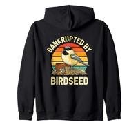 Bankrupted by Birdseed Divertido Humor Retro para observar Aves Sudadera con Capucha