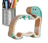 Banks For Kids - Wooden Dinosaur Safe Cash Box, Boys Girls Money Bank with Coin Slot, Unbreakable Savings Box | Cute Dino Design For Nursery, Shelf, Home, Bookshelf, Child Bedroom