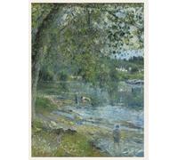 Banks of the Oise at Auvers-sur-Oise (1878) - Camille Pissarro: Impressionist Riverside Landscape Art Notebook | 8.5 x 11 Lined Pages | Writing, Journaling, Sketch Notes