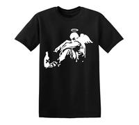 Banksy Fallen Angel - Camiseta para hombre, diseño de arte urbano, Negro, L