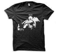Banksy Fallen Angel Street Art Urban Graphic T-Shirt Black S