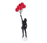 Banksy - Figura de niña con globo volador, decoración del hogar, escultura de arte moderno, figura de resina, adorno para manualidades, color negro