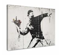 Banksy Foto en Lienzo "Flor Thrower "Graffiti Estilo - 0,70 M X 0,50M