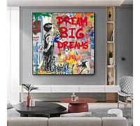 Banksy Graffiti Canvas Artwork Posters And Print Abstract Boy Canvas Pintura On The Wall For Living Room Kids Room Decor Cuadros Frameless 40×40cm