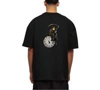 Banksy Grim Reaper Street Art Back Front Print - Camiseta de algodón pesado de gran tamaño, color negro, Negro, S
