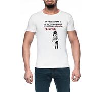 Banksy If You Repeat A Lie Often Enough It Becomes Politics Hombre Blanco Camiseta Manga Corta Men's White T-Shirt M