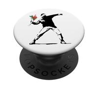 Banksy Love Is In The Air Graffiti Arte Moderno PAPL2171 PopSockets PopGrip Adhesivo
