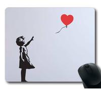 Banksy niña con globo rojo personalizado antideslizante rectangular ratón alfombrillas en 7 "* 9 (220 mm * 180 mm * 3 mm)