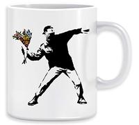 Banksy - Rabia, Flor Lanzador Taza Ceramic Mug Cup