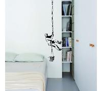 Banksy - Vinilo adhesivo decorativo para pared, diseño de graffiti de arte callejero, color borgoña, 8 x 2