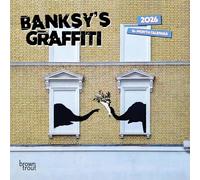 BrownTrout Calendario de pared mensual mini Banksy's Graffiti Official 2026 7 x 14 pulg. colgante