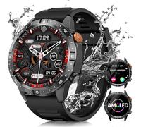 BANLVS Reloj Inteligente Hombre, 1.43" AMOLED Smartwatch con Llamadas, 24/7 Pulsómetro SpO2, Monitor Sueño, Podómetro, 450mAh IP68 Impermeable Pulsera Actividad 70+ Modos Deportivos Android iOS Negro