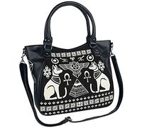 Banned Alternative Anubis Mujer Bolsa de Mano negro-blanco algodón, poliuretano