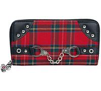 Banned Alternative Cartera de Tartan Roja Mujer Cartera Negro/Rojo 80% poliéster, 20% PVC