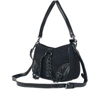 Banned Alternative Earthworm Mujer Bolsa de Mano Negro 100% Poliuretano