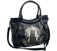Banned Alternative Hecate In Full Moon Mujer Bolsa de Mano Negro-Blanco 100% Poliuretano