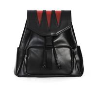 Banned Alternative Mochila Gótica Mujer | Piel Vegana Negra con Garras Rojas | Estilo Alternativo con Cierre de Cordón y Múltiples Bolsillos | Modelo Wolfcat