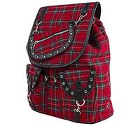 Banned Alternative Red Tartan Backpack Mujer Mochila Negro/Rojo 90% Poliester, 10% Poliuretano