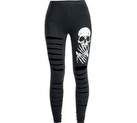 Banned Alternative Slashed Skull Mujer Leggins Negro M 95% Viscosa, 5% elastán Sehr elastisch Pitillo