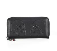 Banned Alternative Twin Skull Mujer Cartera Negro 100% Poliuretano