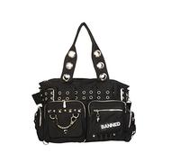 Banned Alternative Wear Handtas met studs en oogjes zwart, negro - negro, negro, talla única, Negro, Einheitsgröße
