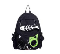 Banned Apparel Kitty Altavoz Mochila Fish-Bone Monedero 0.138 in Aux, Verde