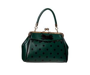 Banned Pequeña cosa loca bolsa de la vendimia 5S Rockabilly Polka bolso superior de la manija para Mujer Verde