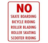 Banned Skateboarding Biking Scooter Skating Tin Sign 12x8 Inch